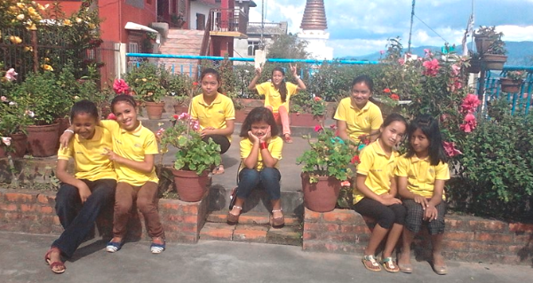 Girls of LitClub Shikharapur Enjoy the Beautiful Scenery