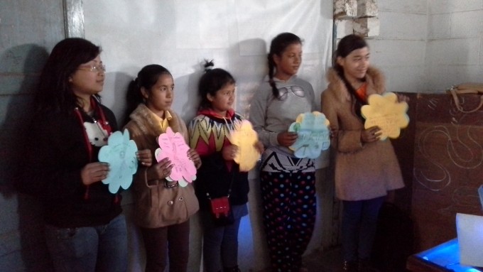 Group 1 presenting their story about Confidence