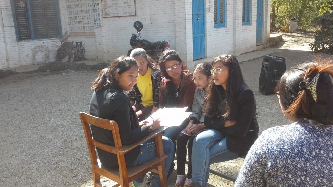 Group 5 planning their drama