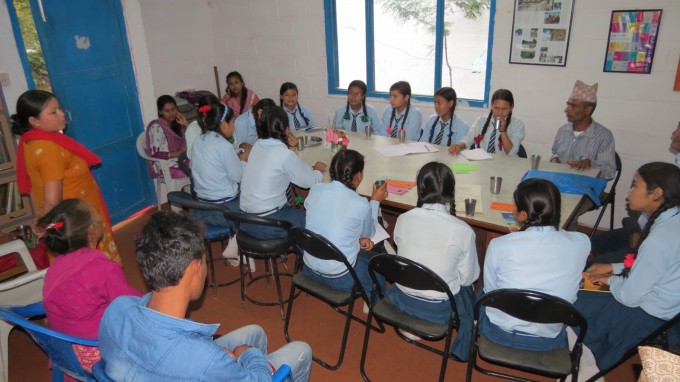 Junu Mangrati (scholar class of 2012)'s mother Gauri (standing) speaks about her experience with Rukmini Foundation and ASC Junu Mangrati (scholar class of 2012)'s mother Gauri (standing) speaks about her experience with Rukmini Foundation and ASC