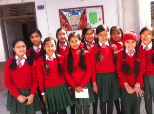 Girls of the LitClub Niharika are excited to have us be the first LitClub in Nepal.