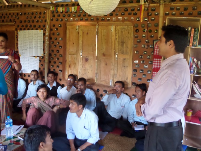  Mr. Gajendra (standing) participating in the training sessions 