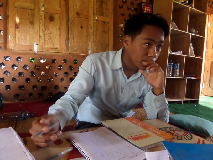  Mr. Amit Lama listens intently during the training session 