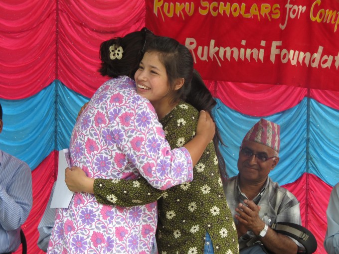 Scholar Junu Hugs Pushpa Didi