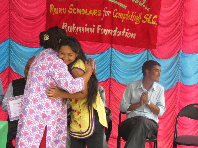 Susmita Sunar Hugs Pushpa didi