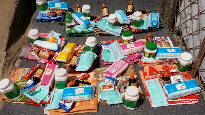 health prevention goods, water guard, toothpaste, sanitary pads, phynyle etc