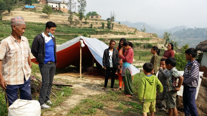 observing tent and living condition of Anjus family_2 family are livig under this tent