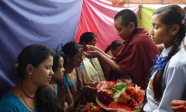 Tika - which is a ritual for various ceremonies is also a part of this celebration. Tika - which is a ritual for various ceremonies is also a part of this celebration.