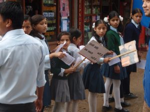 Female Students in Rally for Education