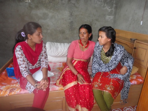 Home visit of Samjhana by Rukmini Didis