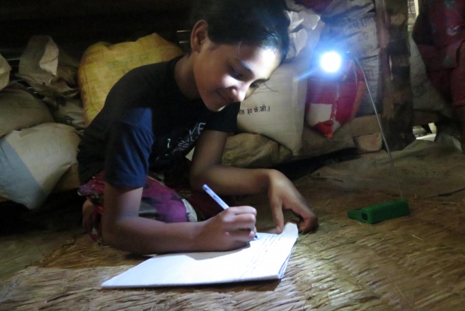 nirupa with solar lamp (2)
