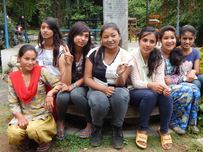 Anju, Jonisha, Rojina, Sonu, Mandira, Anu and Rama from left_ for a group photo