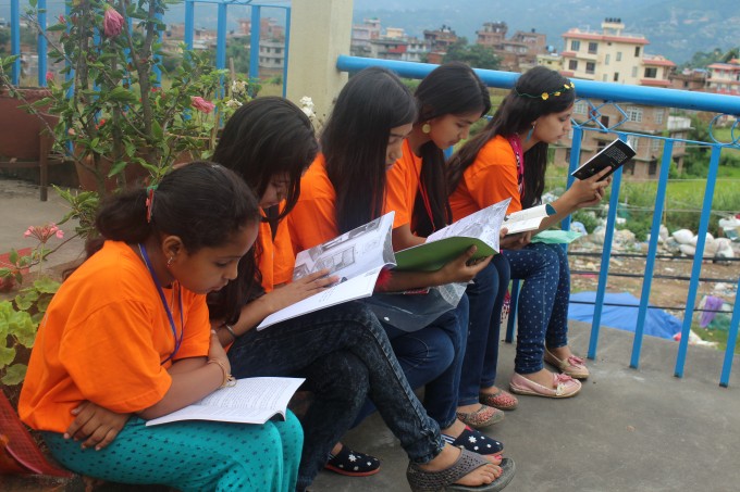 Campers in independent reading session