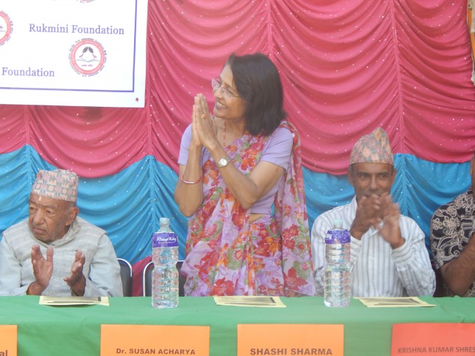 Chief guest Susan Acharya taking the honour