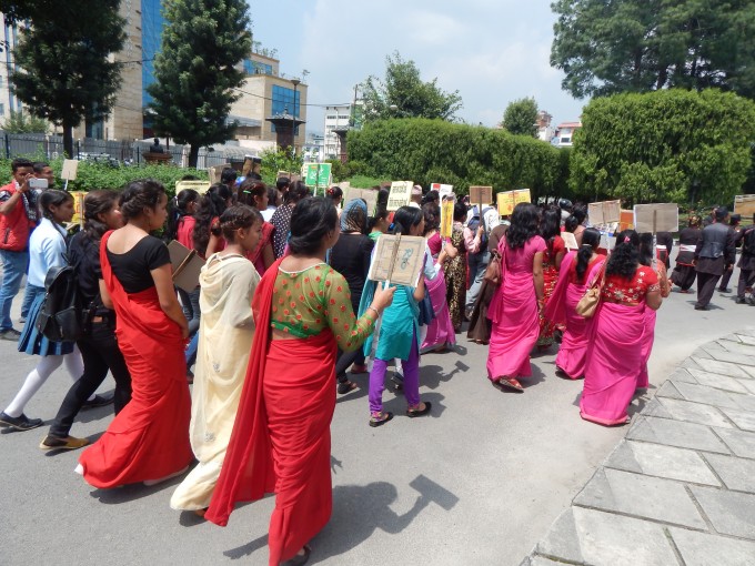 our demonstration rally with message of literacy
