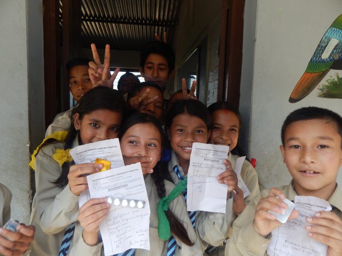 happy students_ they express their happiness for receiving health service at their doorstep