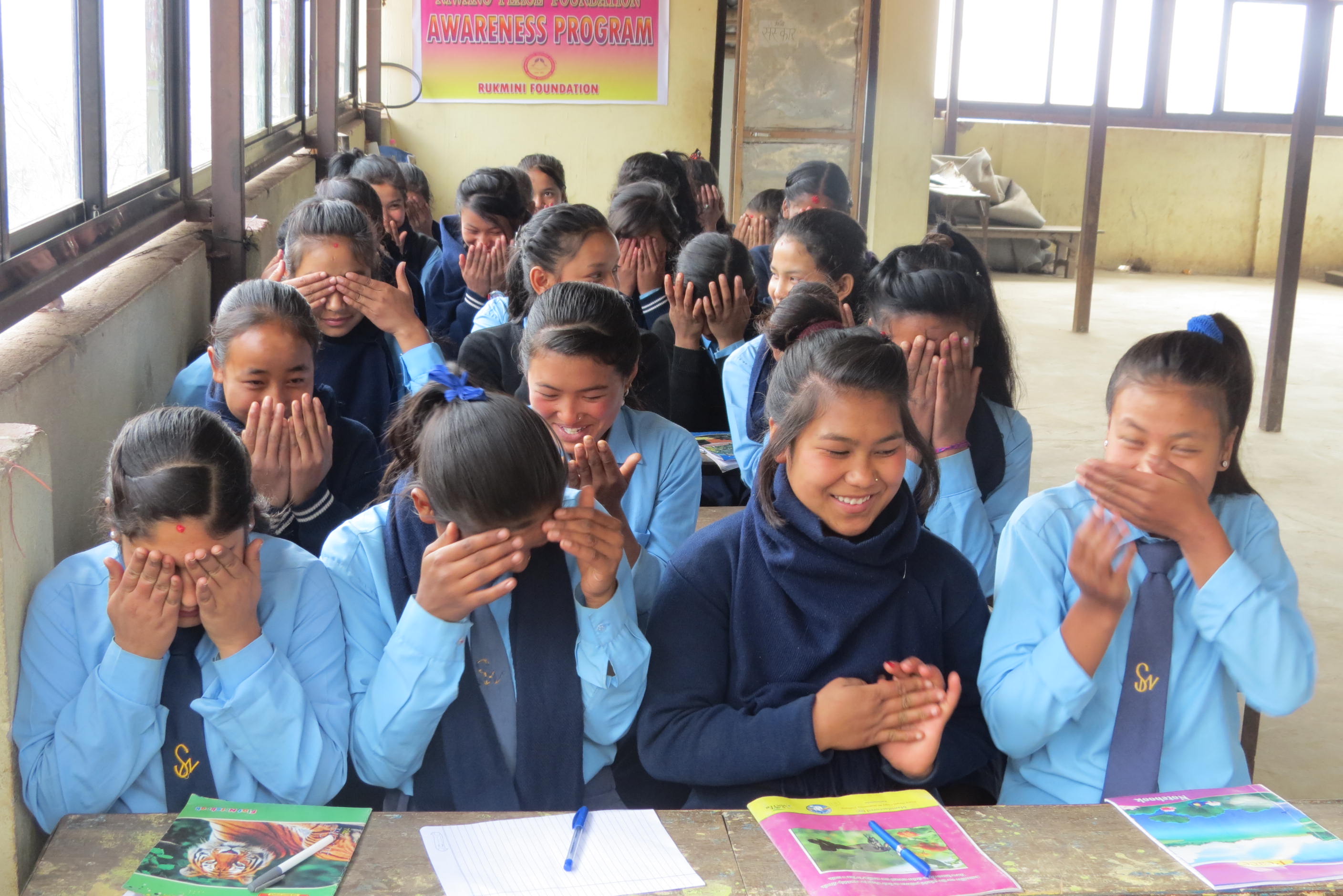 Simling faces of student