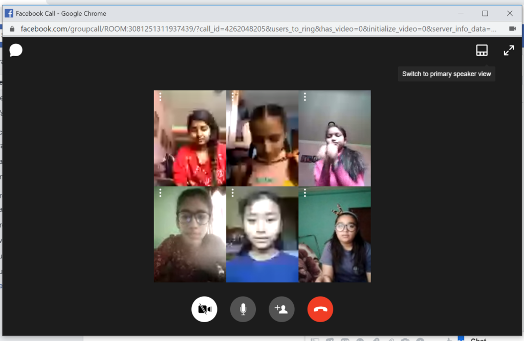 GLOW Club Members virtually meeting