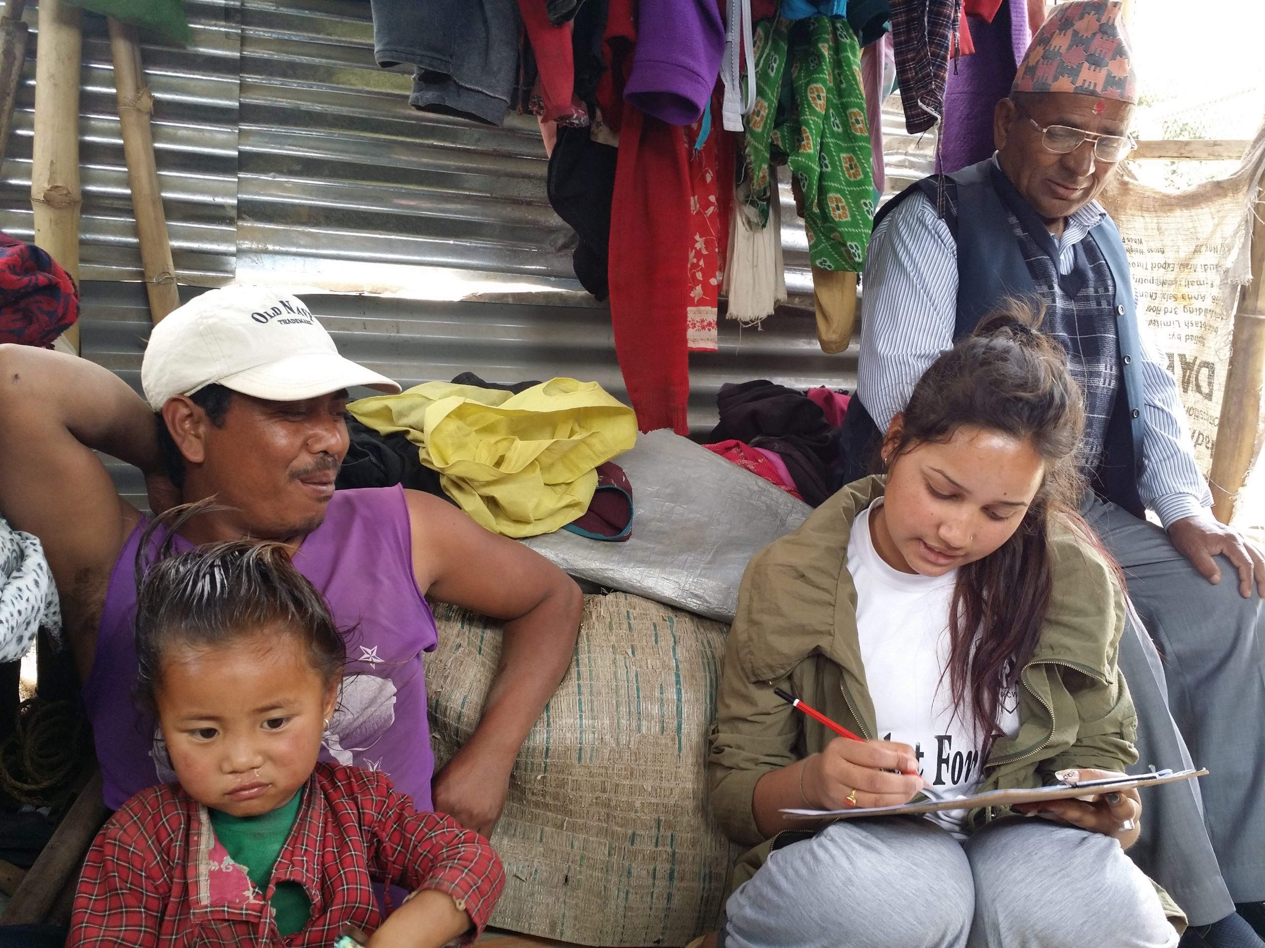 Pooja Pudasaini getting busy with collecting information