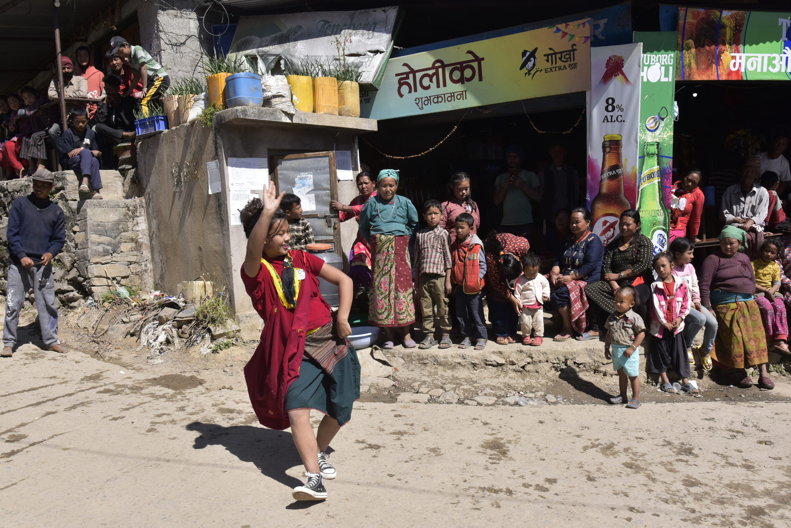 Local watching dance of Purnima