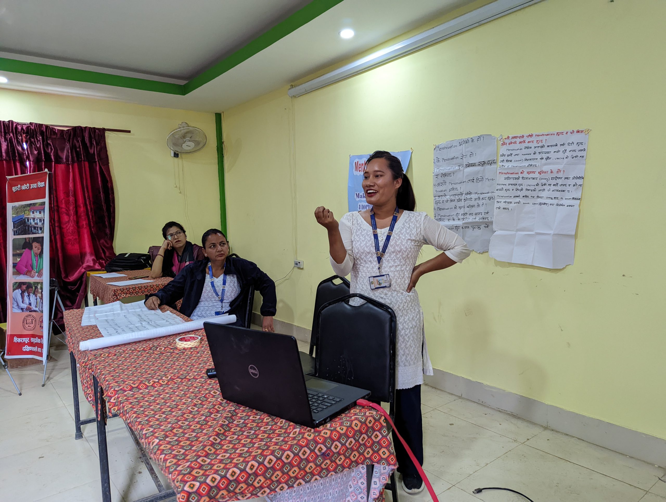 Resource Person responding to girls questions