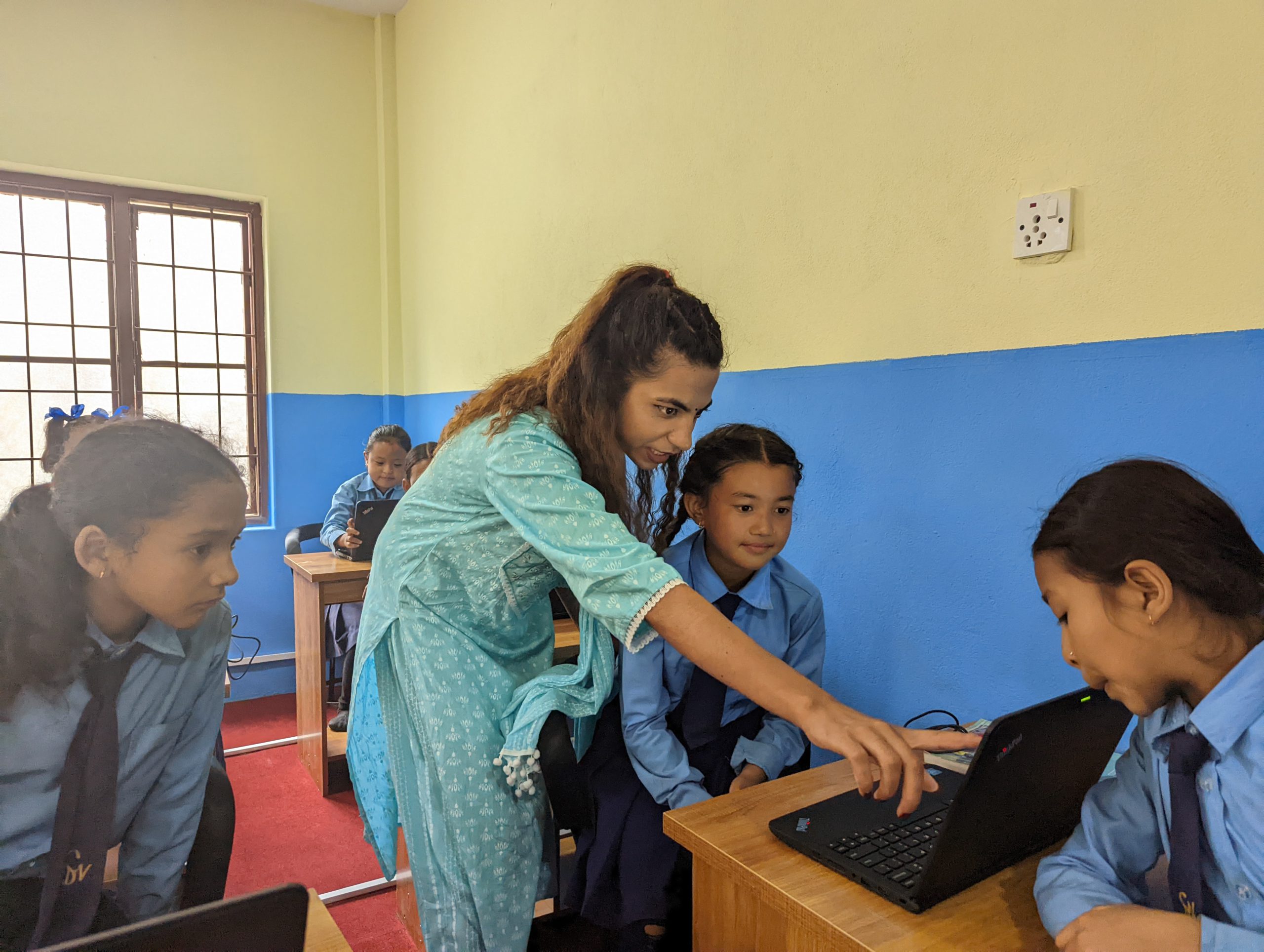 Girls getting excited to learn something new