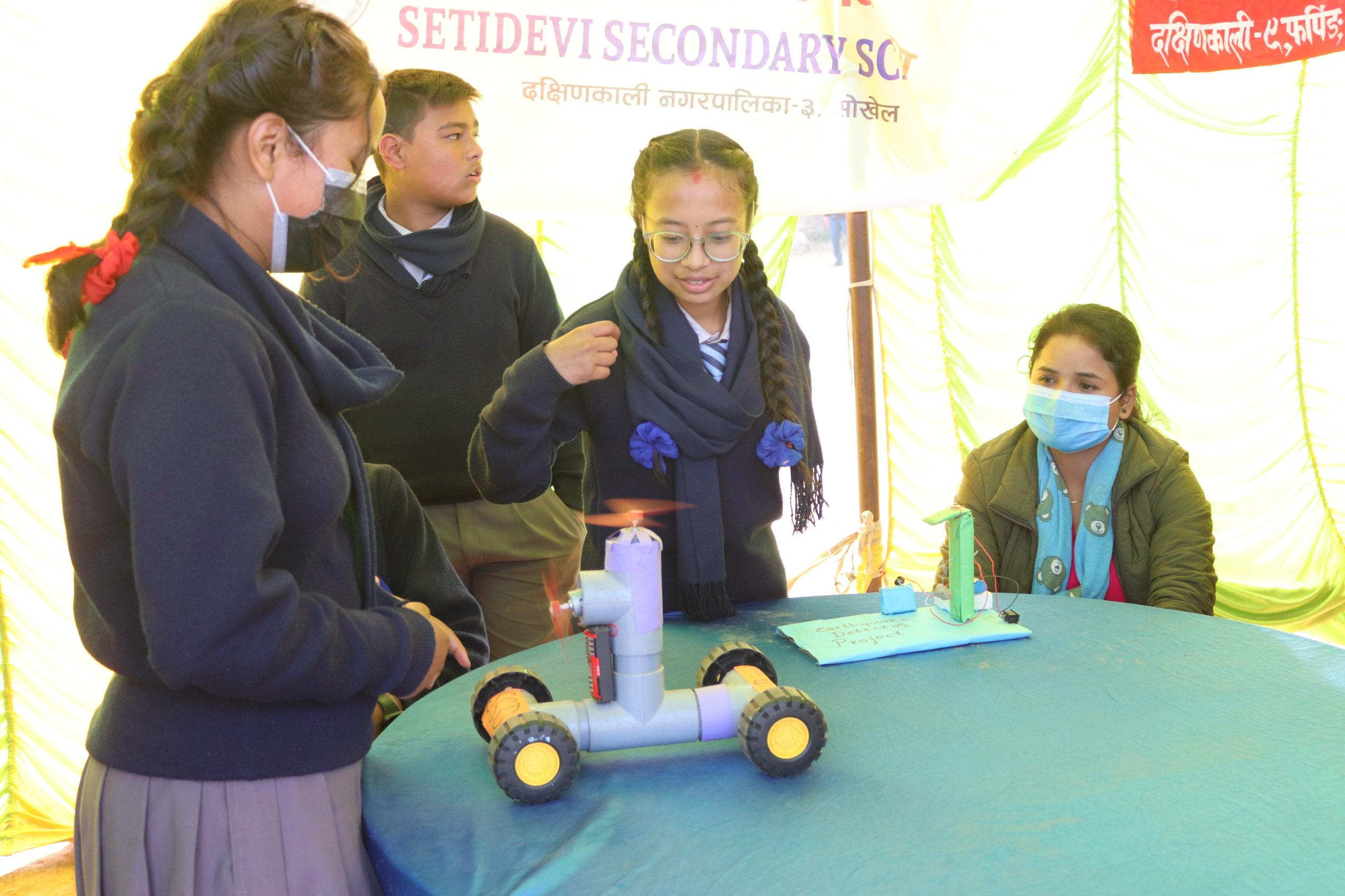 Participants of Setidevi School made a things for science exhibition_