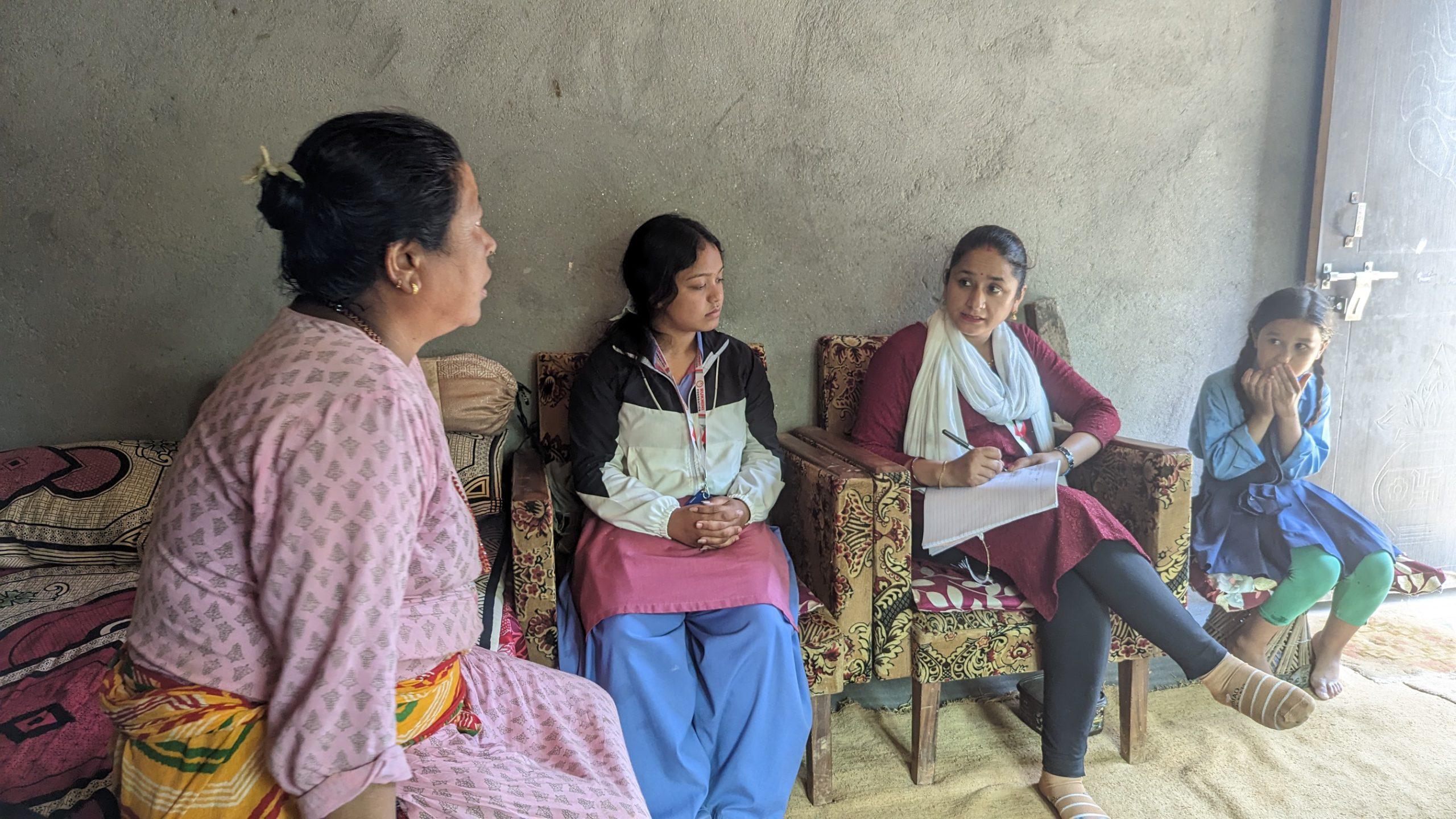 Rf didis talking with guardians of new scholar bahini Binita Bom_
