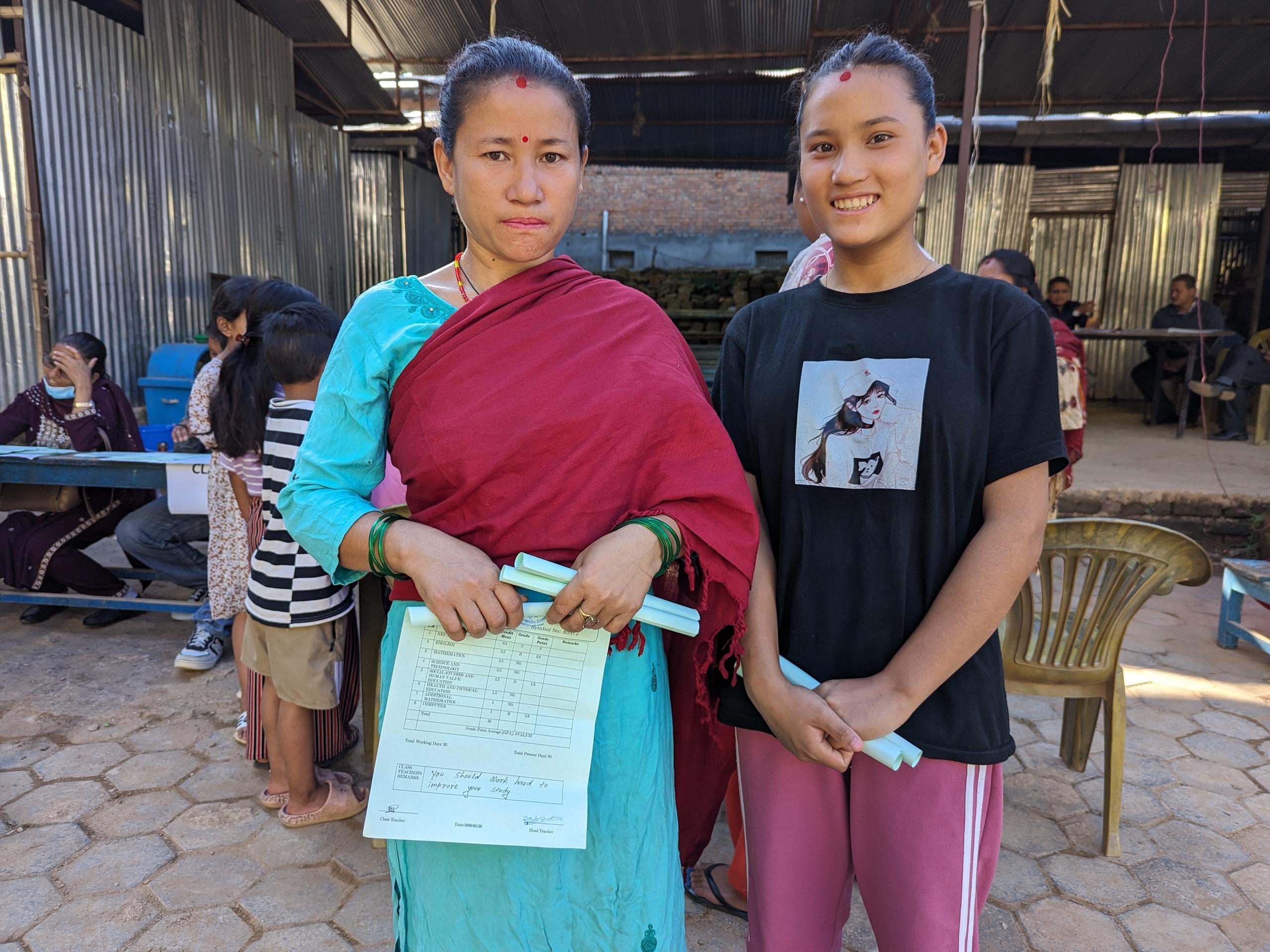 RF Bahini Rasana and her mother in result collection day_