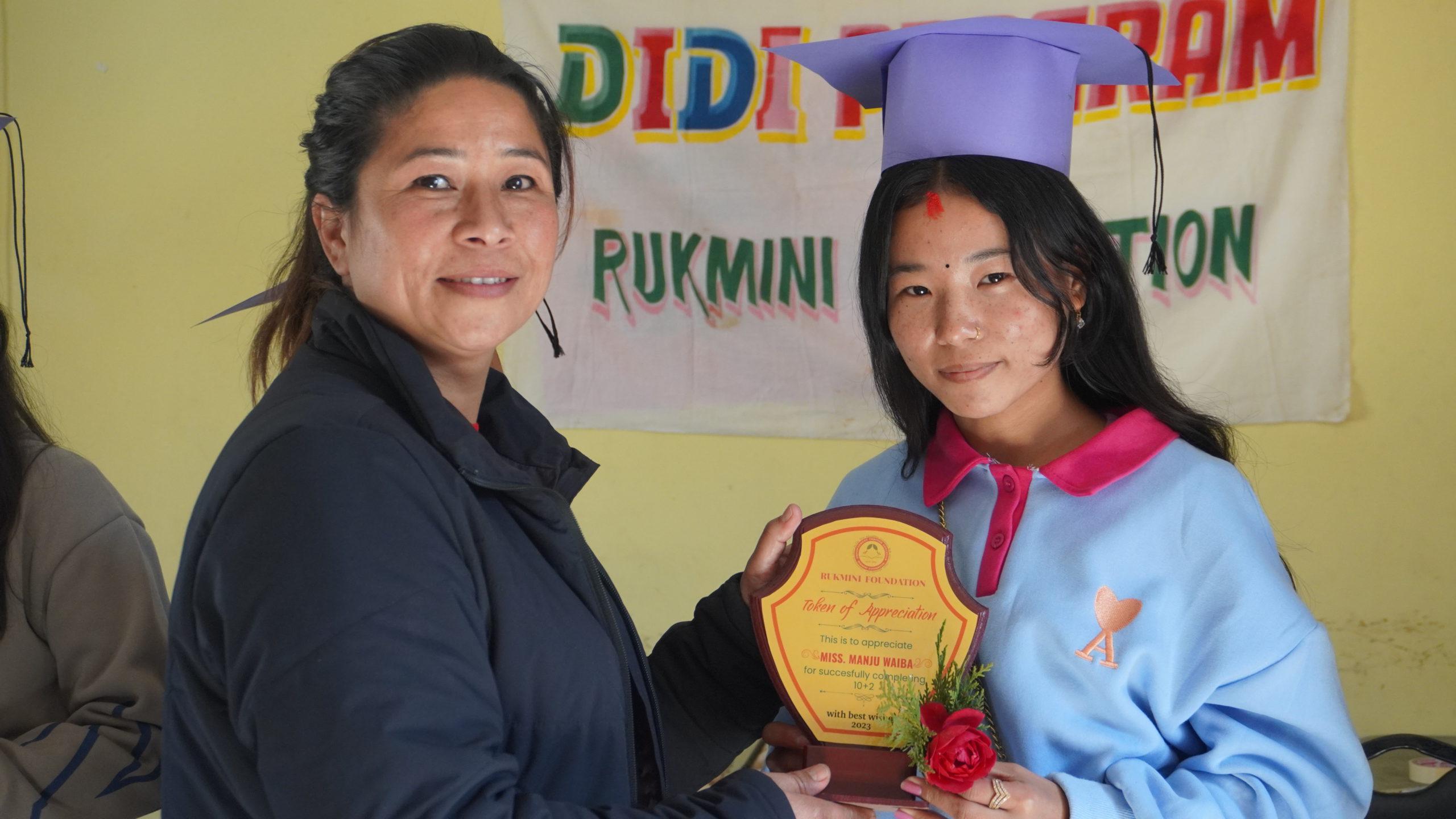DIDI Sanju Maharjan gives token of love for RF bahini Manju Waiba.