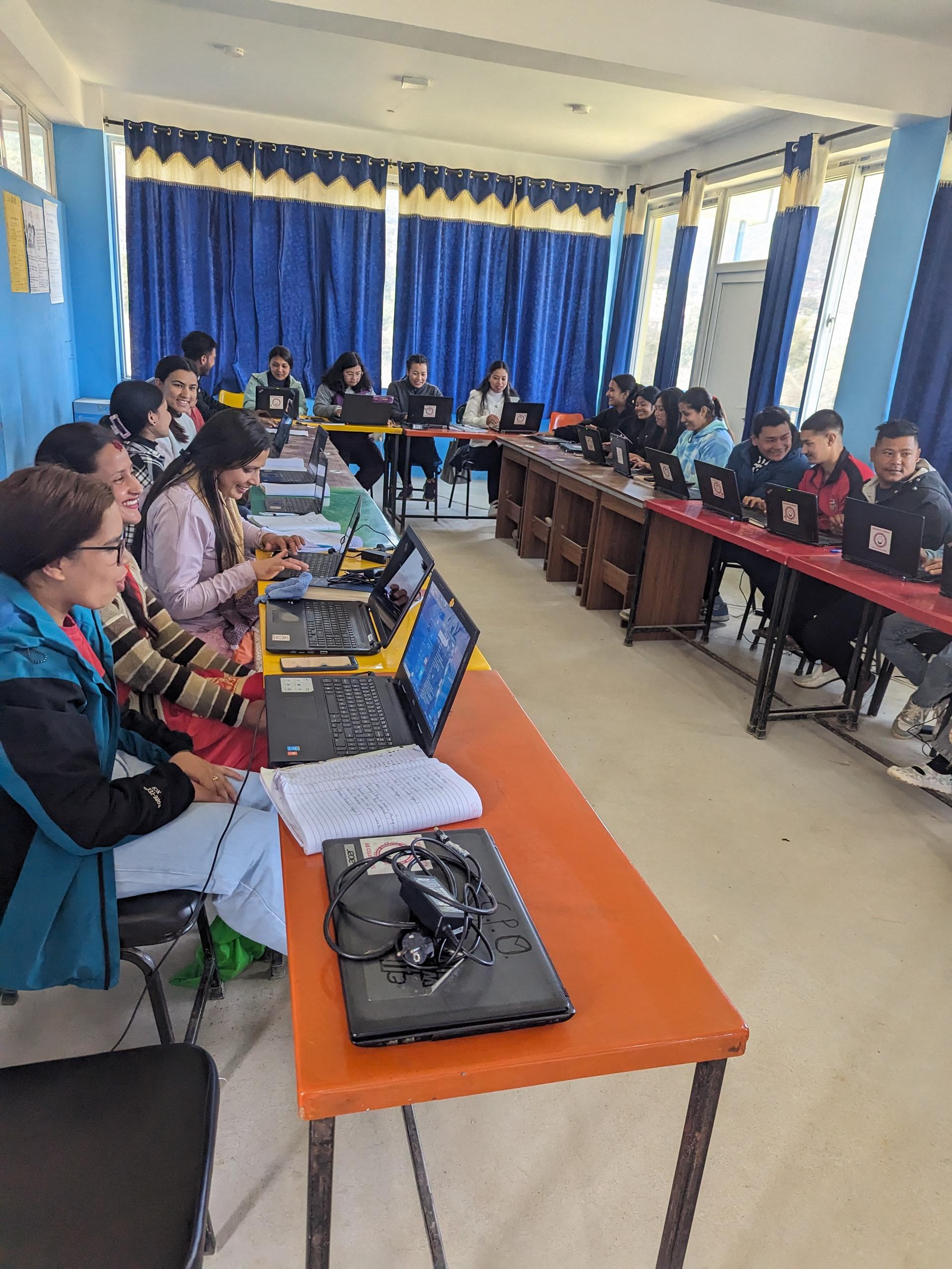 Trainees of Tally learning the skills essential for office work