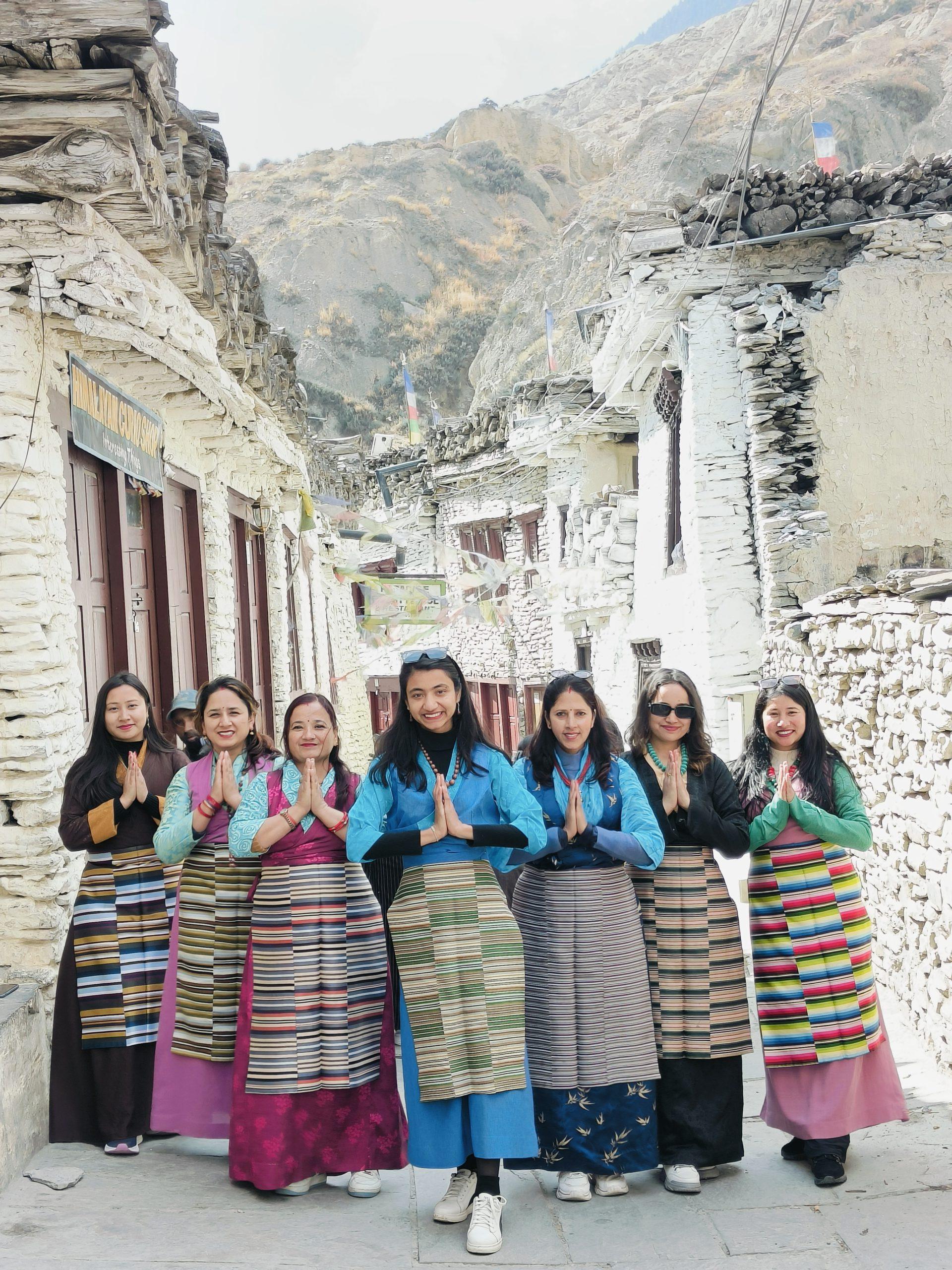 Wearing Cultural dress of Sherpa Community at Jerry Village