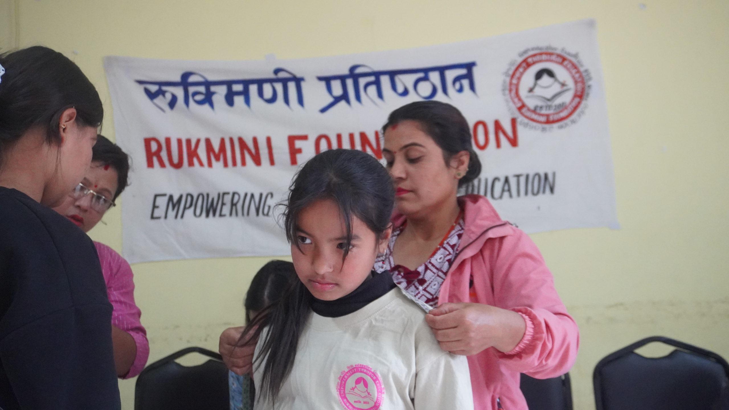 Dress measuring of Roshani bahini