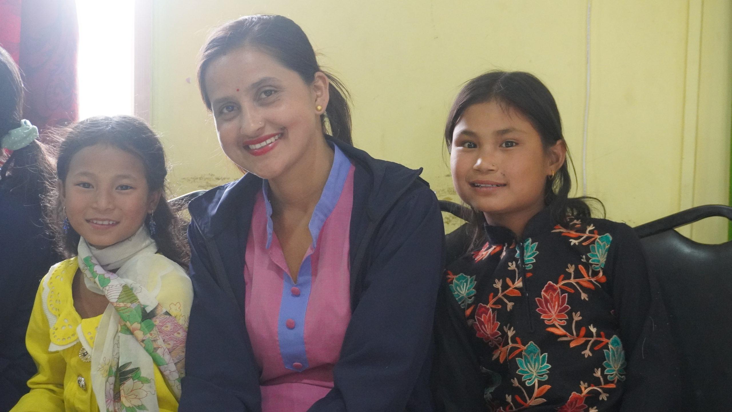 Roshana Didi with RF bahini( Left- Priyanka and right-Rasmi Ghising)