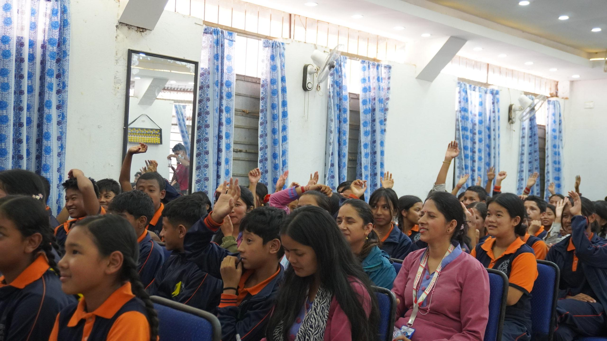 Student raising hand as a animal lovers_