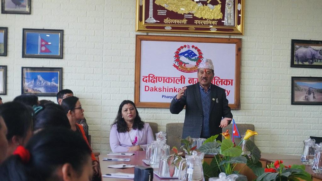 Mayor Mohan Basnet welcoming the program.
