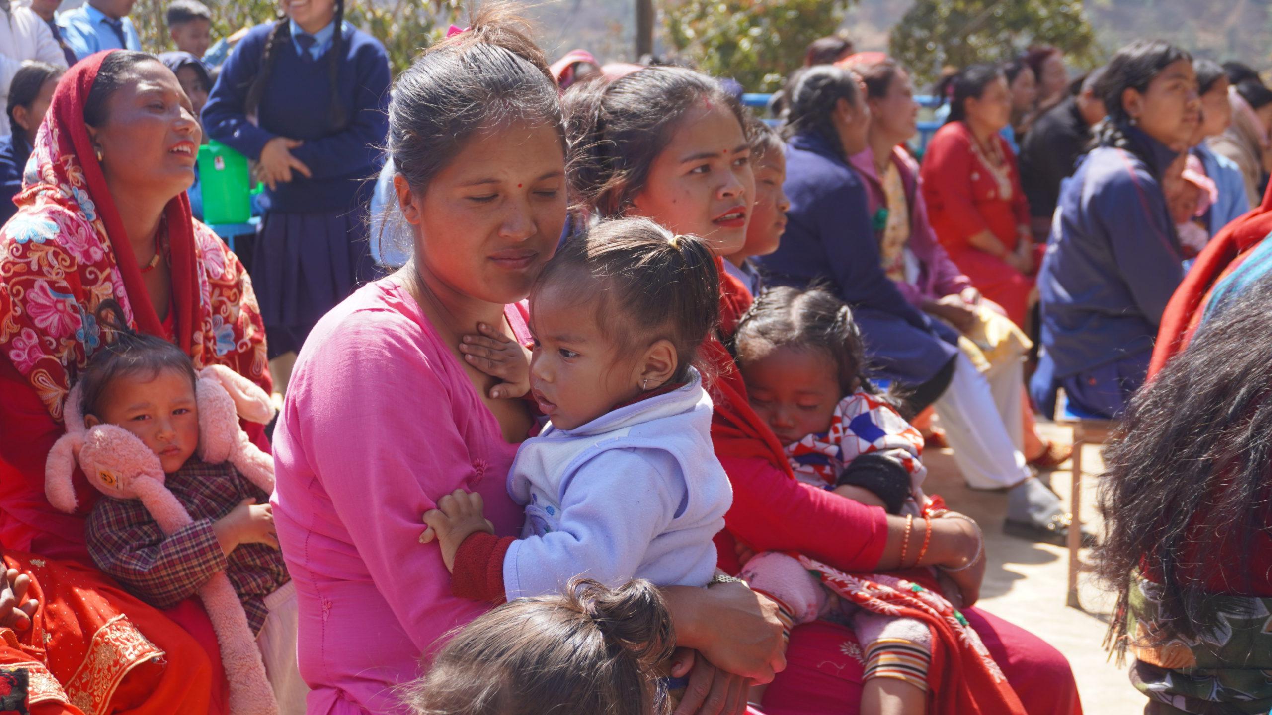 Parents attending the Inauguration of Day Meal Program with their children