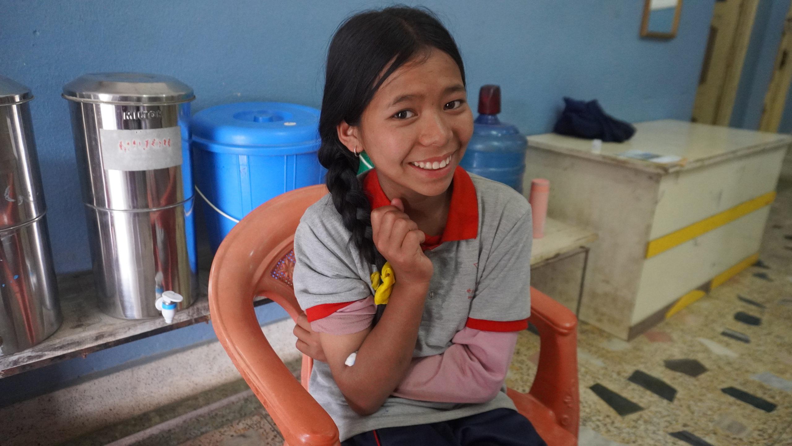 _Supriya bahini seen with cotton on her arm following a blood test