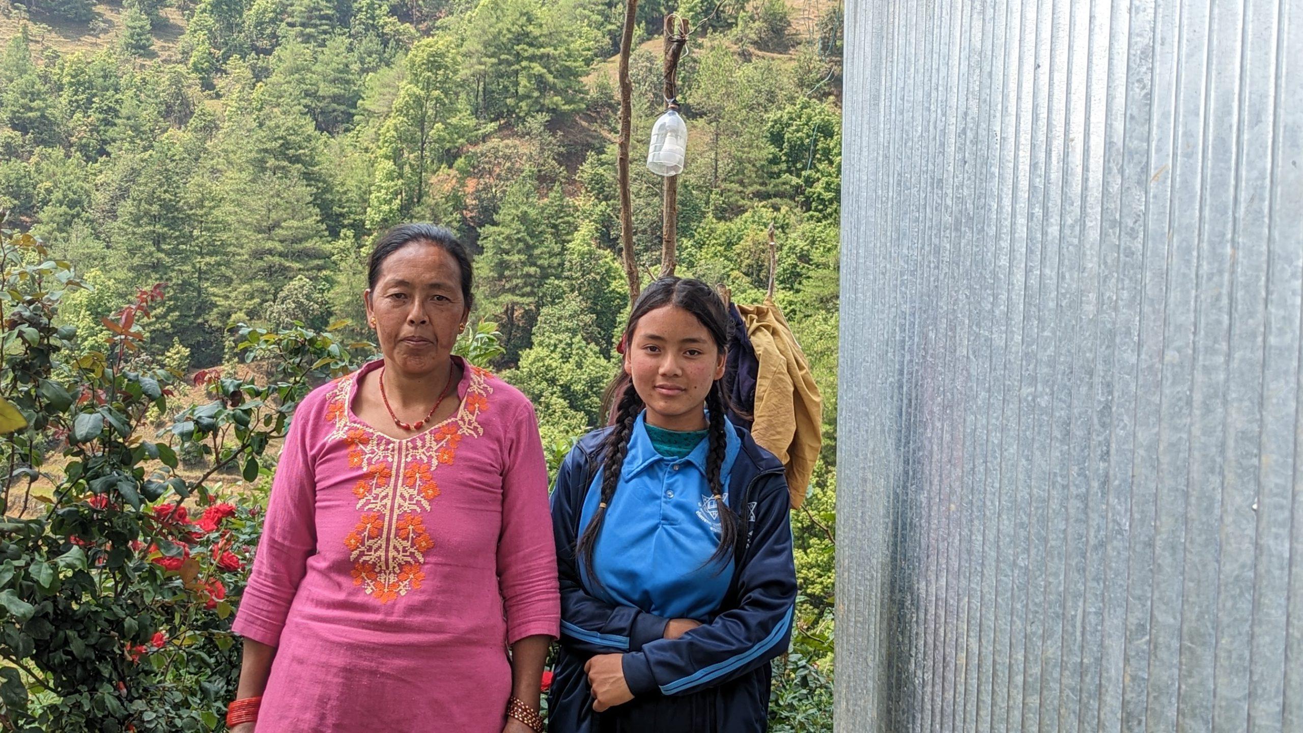 New scholar bahini Sarita Moktan (Kalidevi Secondary School) with mother.