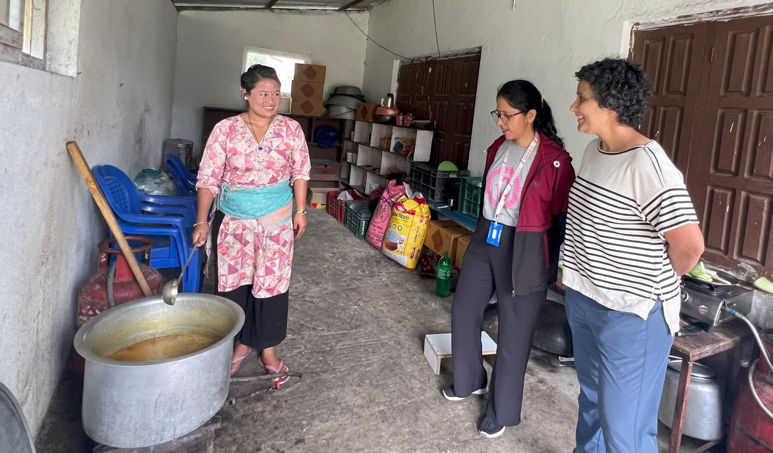 APBH Bibi and RF Usha Adhikari looking Day meal Program