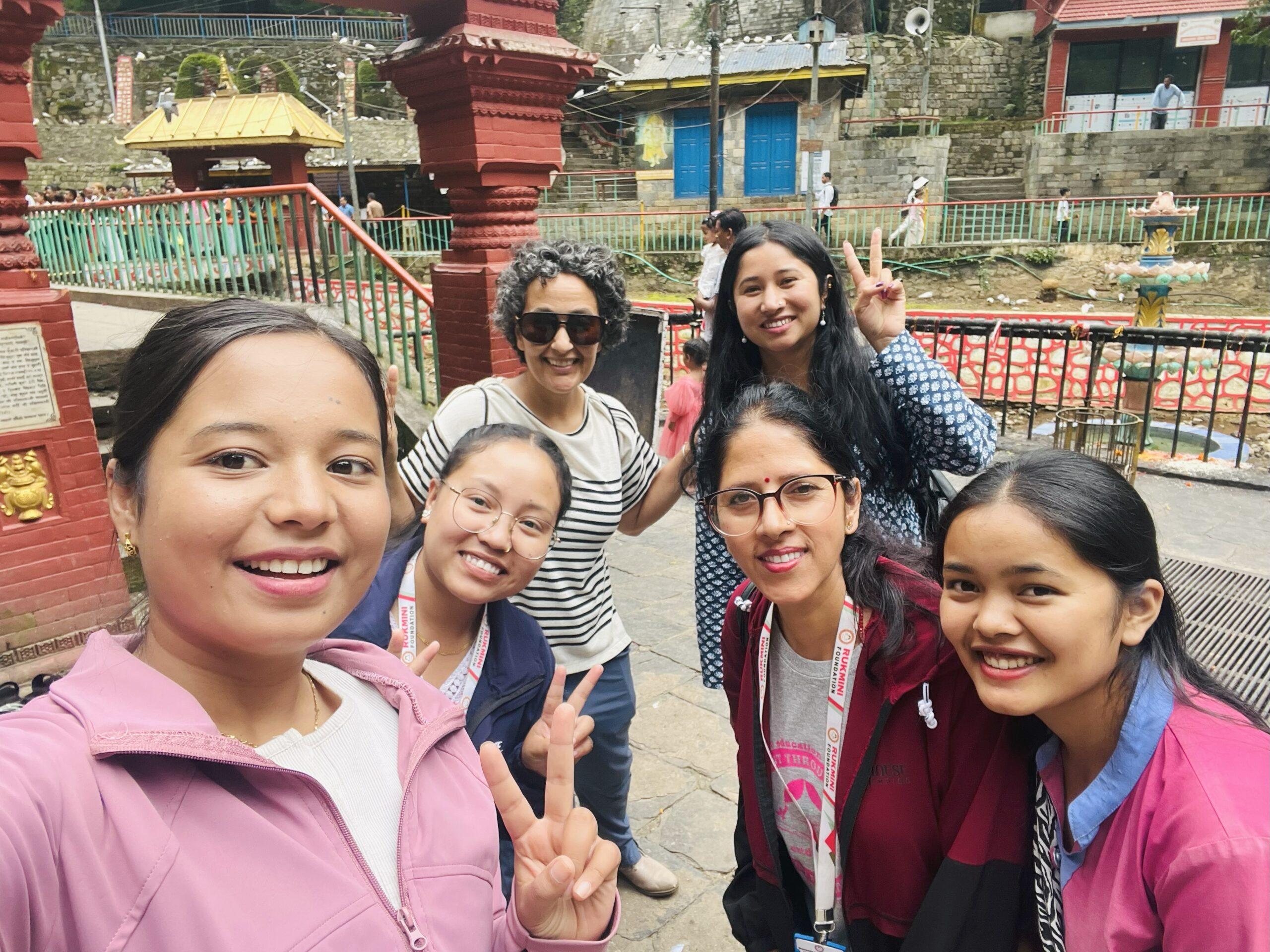 At Dakshinkali Temple, Bibi with the Rukmini team