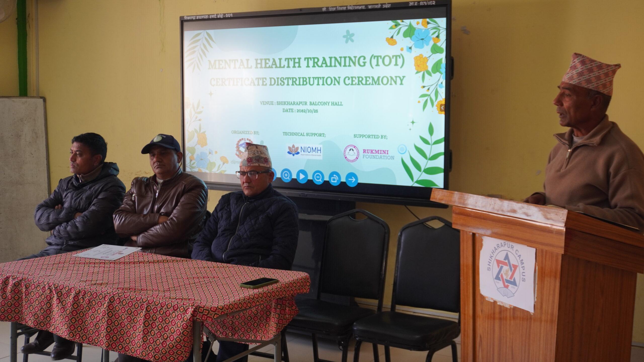 Thanks Giving and Closing by Shashi Sharma Aryal (Chairperson of Rukmini Foundation)