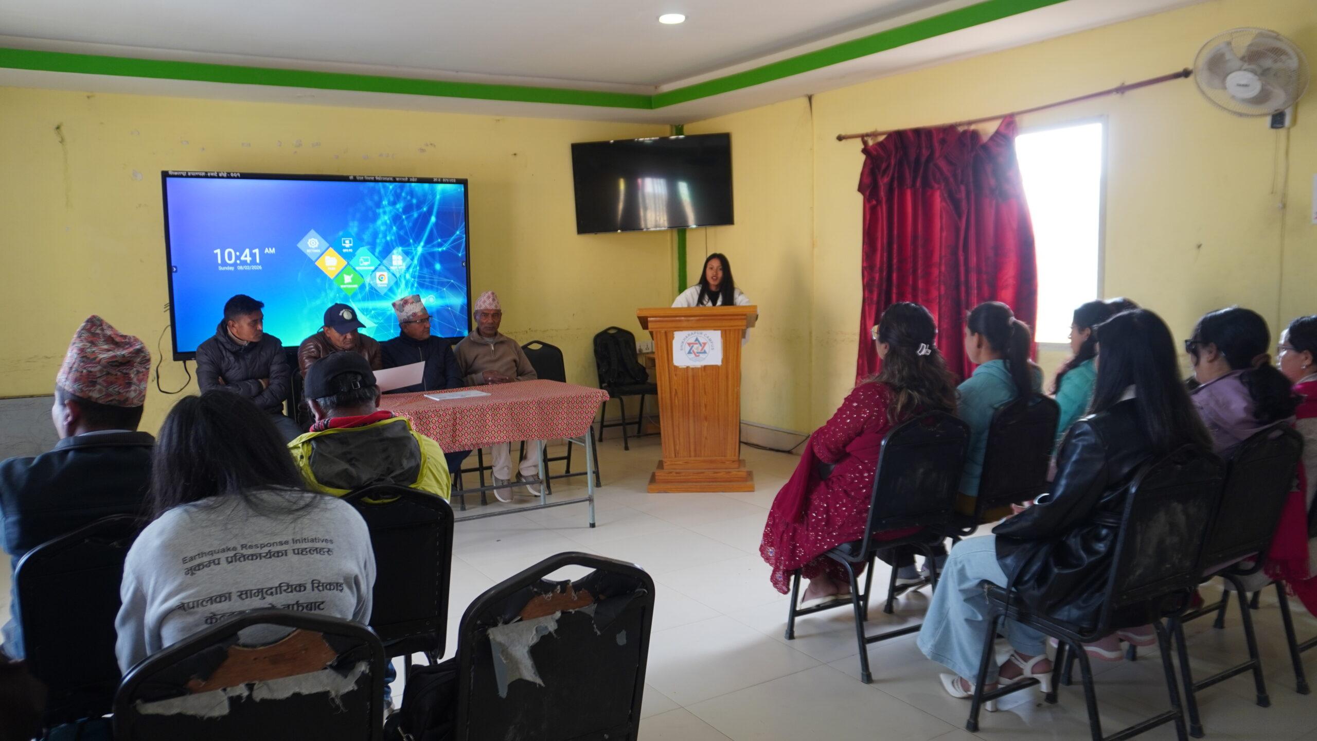 Yojana Didi hosting the Mental Health Training Certificate Distribution Program