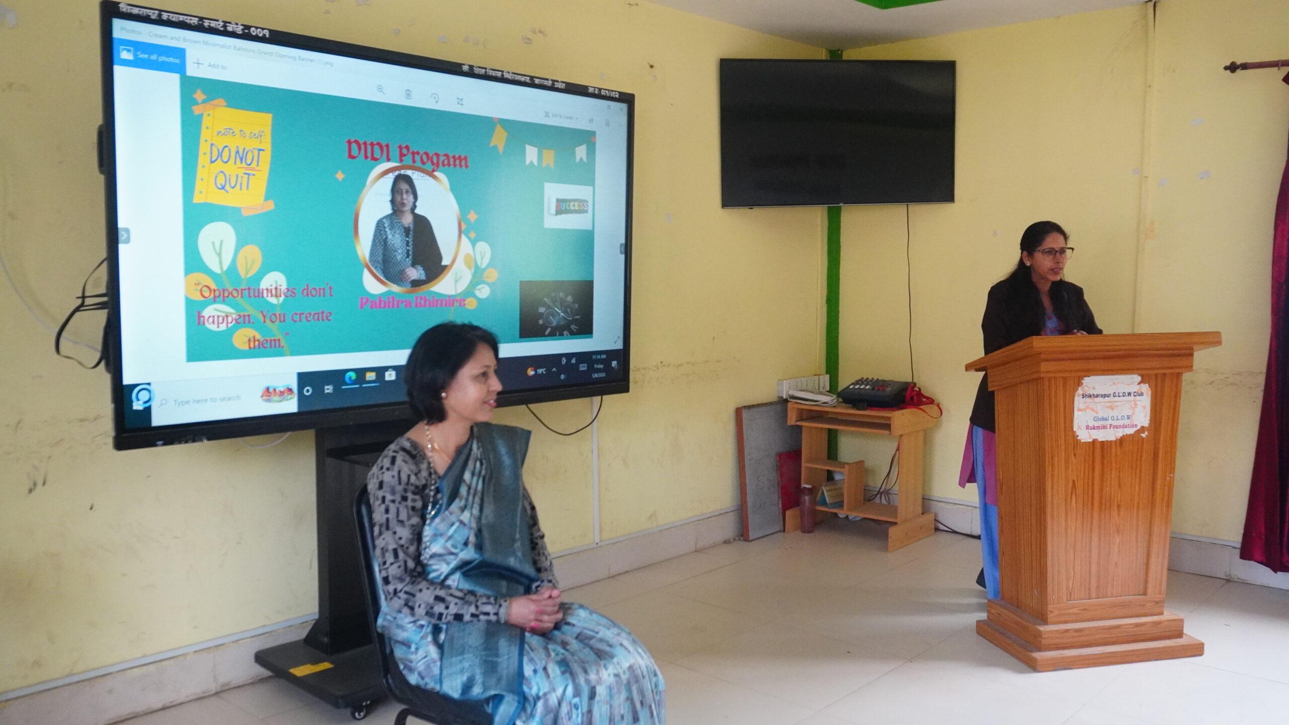 Usha Didi is welcoming and introducing guest Didi Pabitra_